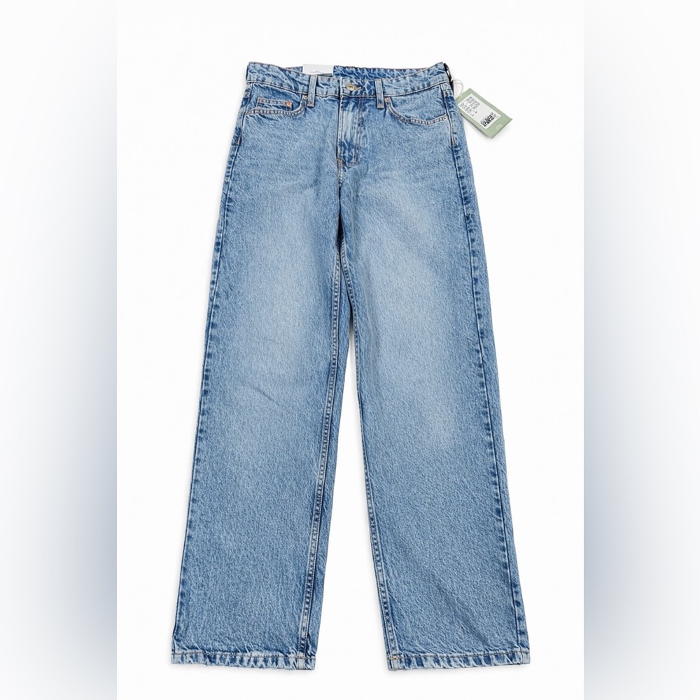 H&M Baggy Jeans Light Wash Wide Leg Denim Size 2 (Fits 4) NWT